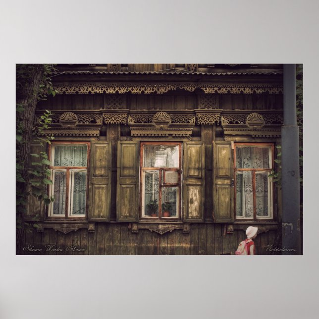 Sibirische Holzhäuser (Projekt von vladstudio.com) Poster (Vorne)