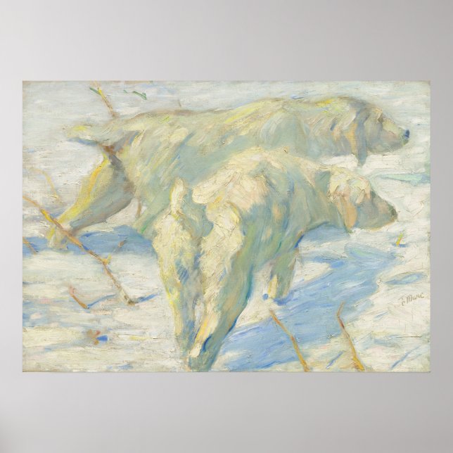 Sibirische Hunde - Franz Marc, deutsches Kunstpost Poster (Vorne)
