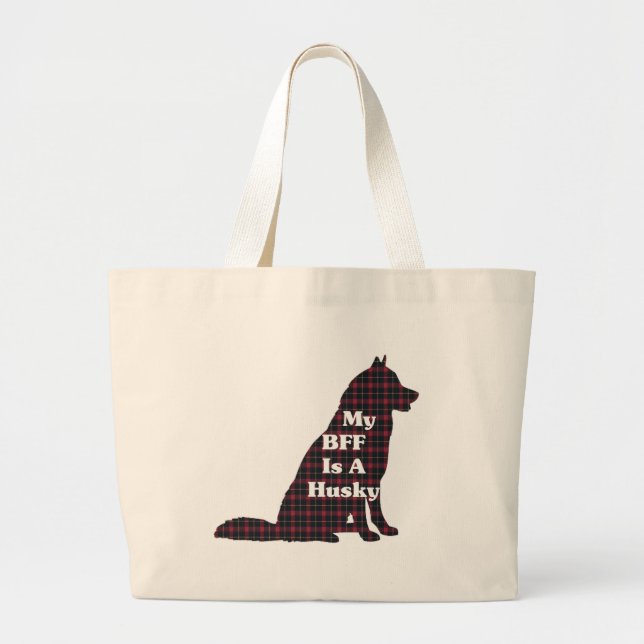 Sibirische HUSKY BESTE FREUNDIN Geschenke Jumbo Stoffbeutel (Vorne)