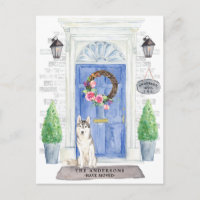 Sibirische Husky-Bewegung Ankündigung Postkarte