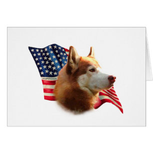 Sibirische Husky-Flagge (rot)