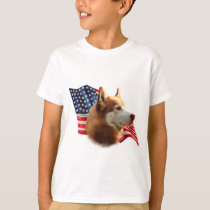 Sibirische Husky-Flagge (rot) T-Shirt
