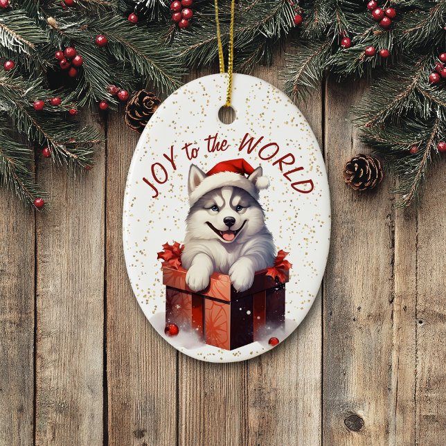 Sibirische Husky-Geschenkboxen Freude am Welturlau Keramik Ornament (Von Creator hochgeladen)