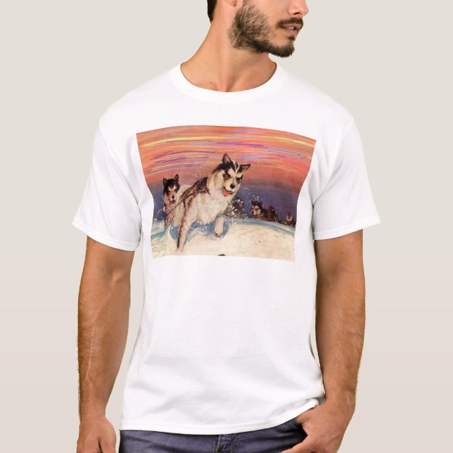 Sibirische Husky-Hunde in den 40er Jahren taten ih T-Shirt (Vorderseite)