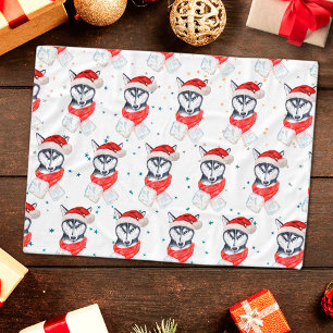 Sibirische Husky-Hunderasse Weihnachtssterne Fleecedecke