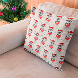 Sibirische Husky-Hunderasse Weihnachtssterne Kissen