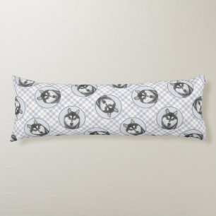 Sibirische Husky Malerei Schwarz-Weiß-Hunde Kunst Seitenschläferkissen