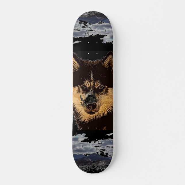 Sibirische Husky-Skateboard Skateboard (Vorne)
