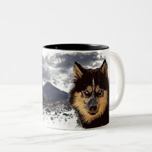 Sibirische Husky-Tasse Zweifarbige Tasse