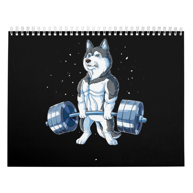 Sibirische Husky Weightlift Funny Dead Men Kalender (Titelbild)