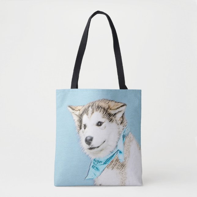 Sibirische Husky-Welpenmalerei - Original Hundesch (Vorderseite)