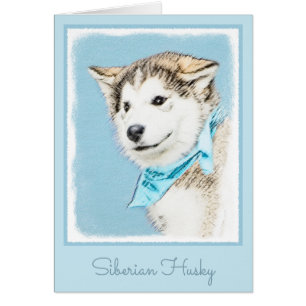 Sibirische Husky-Welpenmalerei - Original Hundesch