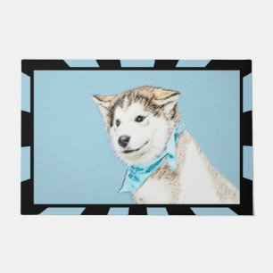 Sibirische Husky-Welpenmalerei - Original Hundesch Fußmatte