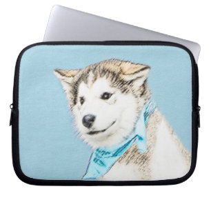 Sibirische Husky-Welpenmalerei - Original Hundesch Laptopschutzhülle