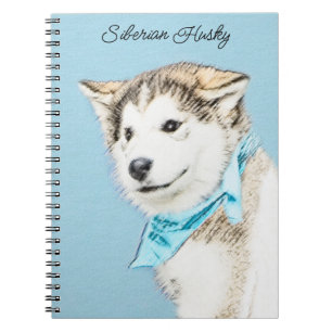 Sibirische Husky-Welpenmalerei - Original Hundesch Notizblock