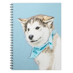 Sibirische Husky-Welpenmalerei - Original Hundesch Notizblock