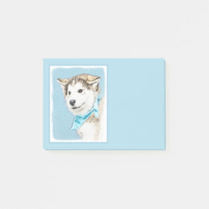 Sibirische Husky-Welpenmalerei - Original Hundesch Post-it Klebezettel