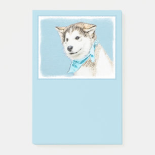 Sibirische Husky-Welpenmalerei - Original Hundesch Post-it Klebezettel