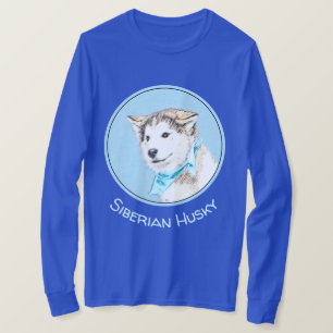 Sibirische Husky-Welpenmalerei - Original Hundesch T-Shirt