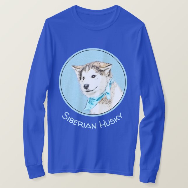 Sibirische Husky-Welpenmalerei - Original Hundesch T-Shirt (Design vorne)
