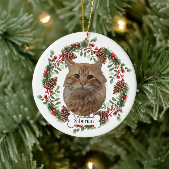 sibirische Katze Keramik Ornament (Baum)