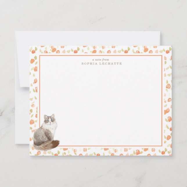 Sibirische Katze Personalisiert Stationery Mitteilungskarte (Vorderseite)