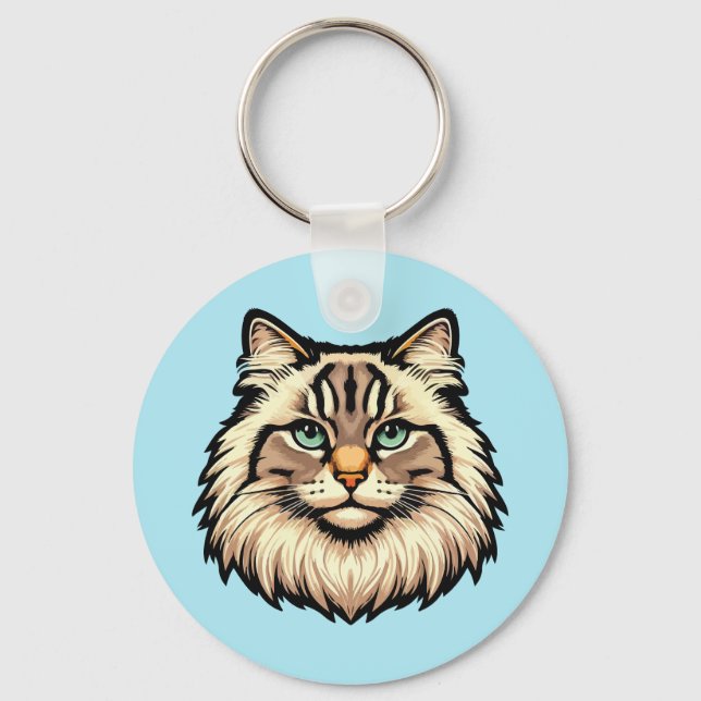 Sibirische Katze Schlüsselanhänger (Vorderseite)