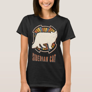 Sibirische Katze Vintage Klassiker Retro Tierliebe T-Shirt