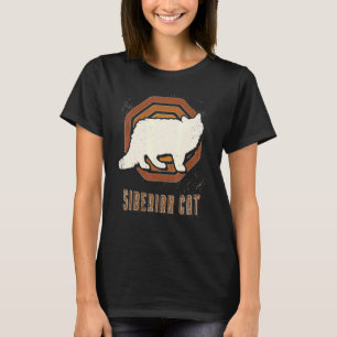 Sibirische Katze Vintage Retro Klassische Tierlieb T-Shirt