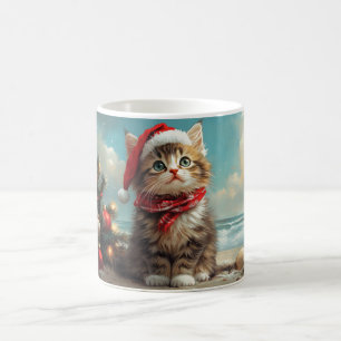 Sibirische Katze Weihnachten Vintage Strand Kaffeetasse