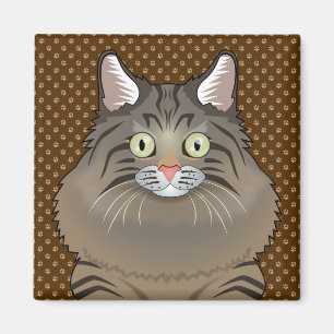 Sibirische Katzen-Cartoon-Tatzen Magnet
