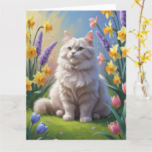 Sibirische Katzenfrühlingsblumen Malerei Karte