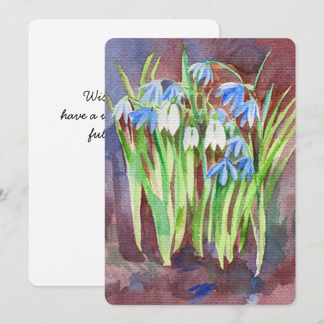 Sibirische Squill-Blue-Spring-Blume Feiertagskarte (Vorne/Hinten)