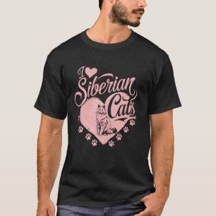 Sibirischer Besitzer Ich liebe sibirische Katzen T-Shirt