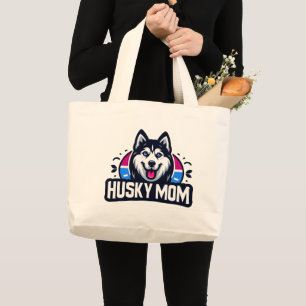 Sibirischer Geist nährt Liebe als Husky-Hund-Mama Jumbo Stoffbeutel