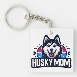 Sibirischer Geist nährt Liebe als Husky-Hund-Mama Schlüsselanhänger