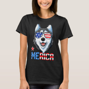 Sibirischer Husky 4. Juli Merica Männer Frauen US T-Shirt