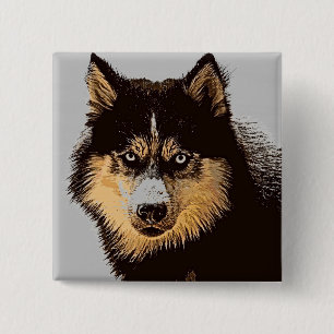 Sibirischer Husky Button