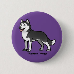 Sibirischer Husky Button
