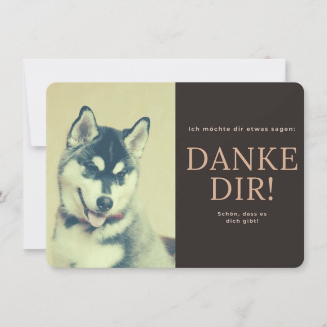 Sibirischer Husky Dankeskarte (Vorderseite)