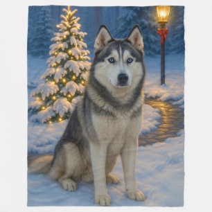 Sibirischer Husky-Feiertag Fleecedecke