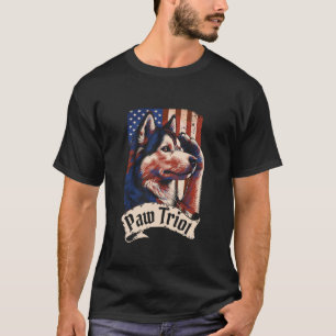Sibirischer Husky Flagge Us Hunderasse Haustier - T-Shirt