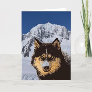 Sibirischer Husky-Grußkarte Karte