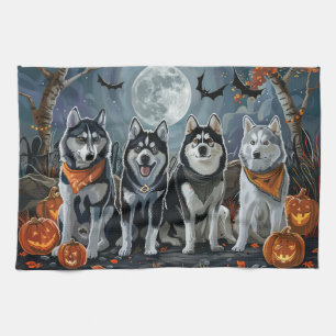 Sibirischer Husky Halloween Gruselig Geschirrtuch