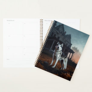 Sibirischer Husky Halloween Gruselig Planer