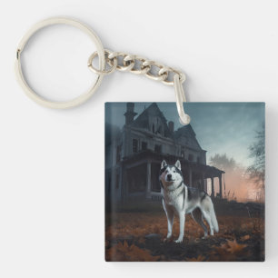 Sibirischer Husky Halloween Gruselig Schlüsselanhänger