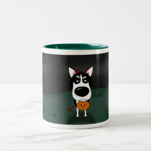 Sibirischer Husky Halloween Zweifarbige Tasse