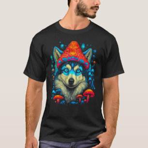 Sibirischer Husky-Hund-Geist-Pilz T-Shirt