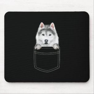 Sibirischer Husky-Hund in Pocket  Funny Dog Lover  Mousepad