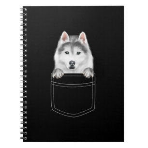 Sibirischer Husky-Hund in Pocket Funny Dog Lover Notizblock
